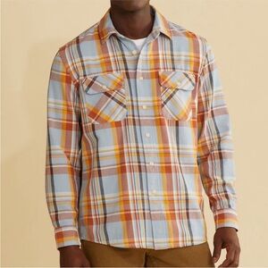 Pendleton‎ | Beach Shack Shirt | in Light Blue Rust Gold Plaid | Men’s Size XL